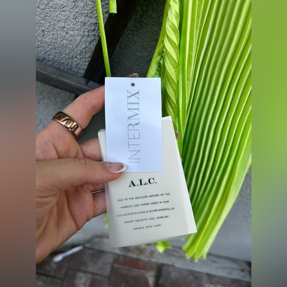A.L.C. Ari Pleated Satin Mini Dress Green in Size 0 New with Tags! - Picture 10 of 13